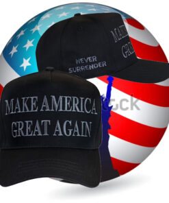 Trump Never Surrender Black MAGA Retro Trucker Hat2
