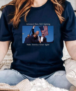 DONALD TRUMP Never Surrender T-Shirt - Shot at Rally July 14th 2024 Legends