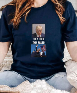 Donald Trump Shot Mug Shot They Tried They Failed Rally Shooting 2024 T Shirts