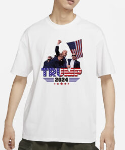 Donald Trump Shot T-SHIRT - Support TRUMP 2024- T-Shirt Never give ups