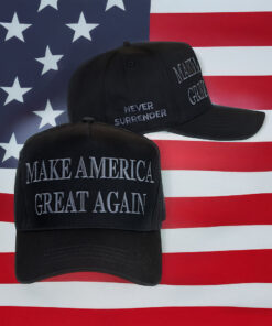 Never Surrender Black MAGA Elon Musk Hat