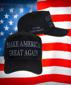 Never Surrender Black MAGA Elon Musk Hats