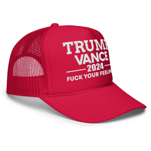 Trump Vance Trucker Hat, Trump Vance Hat, Trump Vance 2024 Hat, Red Trump Trucker Hat, Trump Hat, Fuck Your Feelings Trucker Hat, Red Hat2