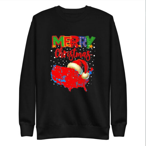 Trump Winner Election Red Electoral Map Merry Christmas Shirt ,Sweatshirt